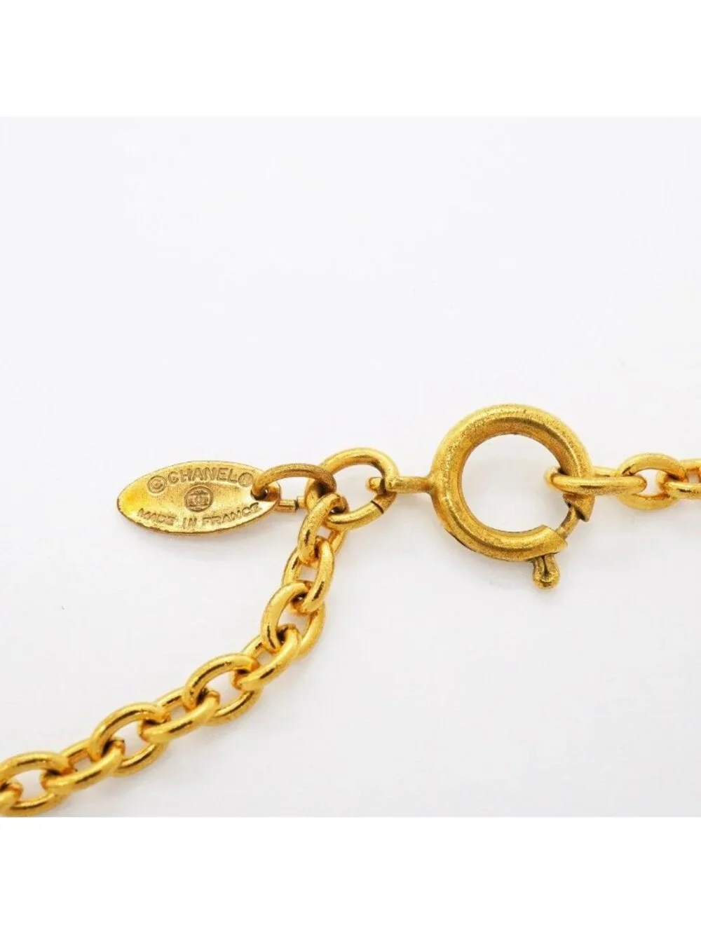 Chanel Necklace Vintage CC Logo Diamond Gold Plated
